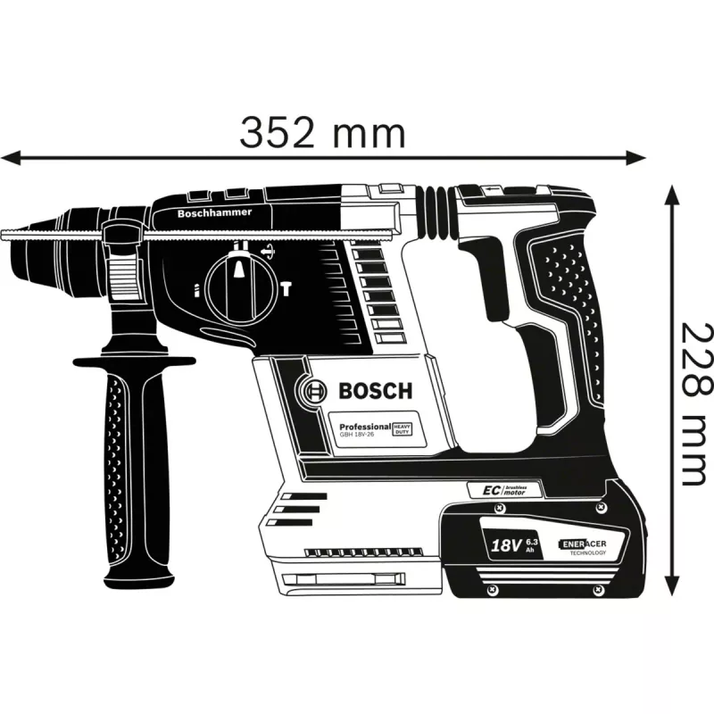 BOSCH. SDS+ hamer GBH 18V-26 Solo 2,6J