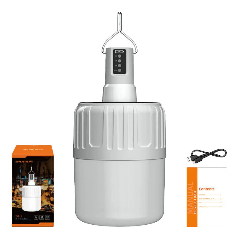 Superfire T26-S campinglamp — 500 lm, zonne-oplading, 18 W