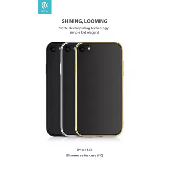Hoes Devia Glimmer-serie voor iPhone SE2, goud, harde PC-achterkant