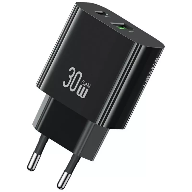 USAMS oplader USA001631 30W met 1x USB-C en 1x USB-A snelladen
