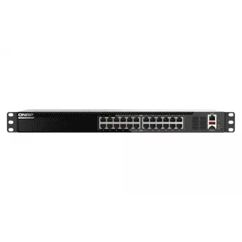 QNAP QSW-M3224-24T netwerkswitch managed L3 10G Ethernet (100/1000/10000) 1U zwart, zilver
