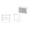 Ladekast Cama Meble ONDA 2D 98x45x85 cm, zwart, spaanplaat frame
