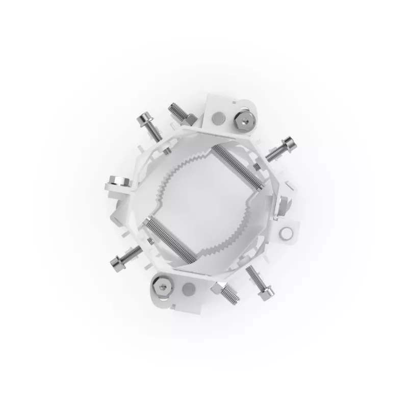 Ubiquiti UACC-Wave-AP-Micro-Mount paalmontagebeugel voor 4x Wave AP Micro, roestvrij staal, paal 25–76 mm, wit