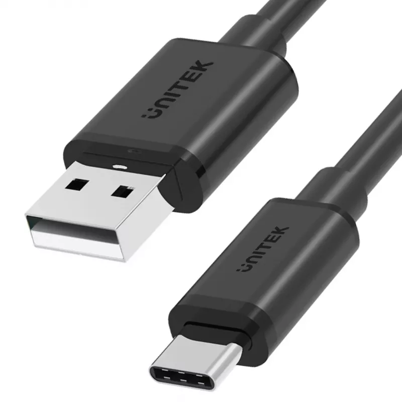 UNITEK kabel USB USB-A — USB-C 50CM, Y-C481BK ZWART