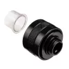 Fitting Alphacool 17473 — messing 23 mm hoogte, 26 mm diameter, zwart
