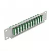 Glasvezel patchpaneel DeLOCK 10 inch 12 poorten LC quad groen 1U grijs