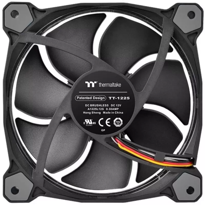 Thermaltake Riing 12 LED RGB Sync Edition CL-F071-PL12SW-A 120 mm behuizingsventilator, 3 stuks, tot 1500 rpm, zwart