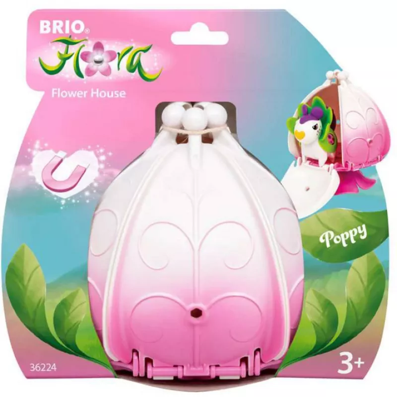 Speelgoedhuis BRIO Poppy Flower House groen roze paars wit 36224