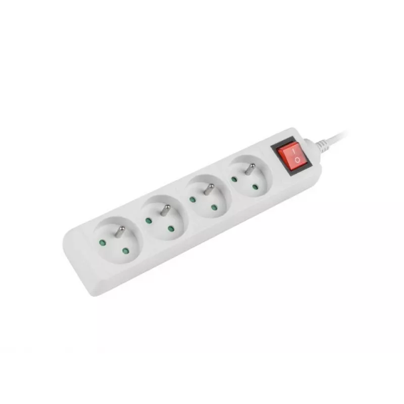Meervoudig stopcontact Lanberg PS1-04E-0150-W 1,5 m 4 AC-stopcontacten binnen wit