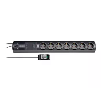brennenstuhl Primera-Tec Comfort Switch Plus - overspanningsbeveiliging - wisselstroom 250 V - 3500 Watt - uitgangsbussen: 7 - 2,0m - Duitsland - zwart
