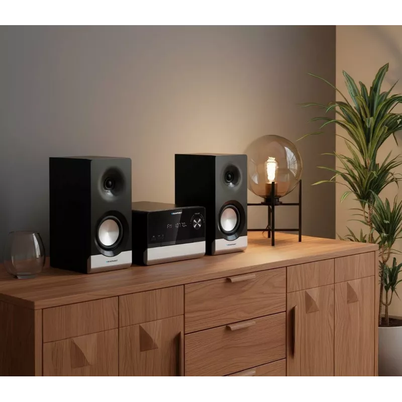 Home-audio-microsysteem BLAUPUNKT MS40.2BT — 2×50 W RMS, Bluetooth, CD, USB, HDMI ARC, optische ingang, LED-display (zwart)