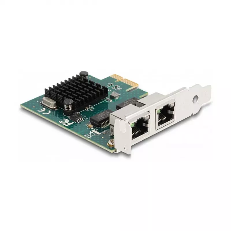 DeLOCK PCI Express x1 kaart 2 x RJ45 Gigabit LAN BCM grijs