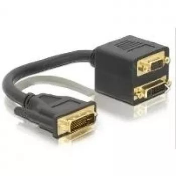 DVI-adapter DeLOCK 65052 DVI29 stekker naar DVI29 + VGA bus 0,2 m