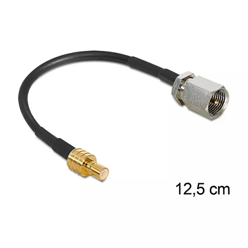 Coaxkabel DeLOCK 88473 0,125m FME SMB goud zwart