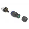DeLOCK M12 connector A-gecodeerd 8-polig stekker schroefaansluiting