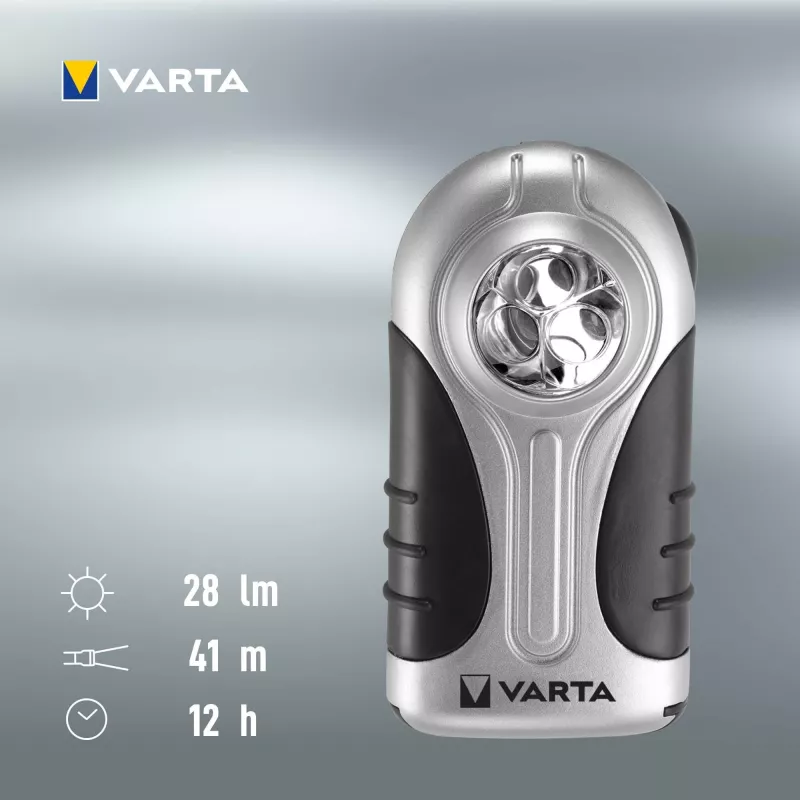 Handlamp Varta 16647 zwart zilver