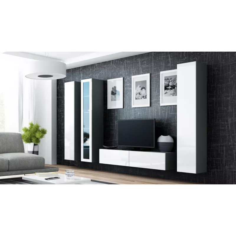 Cama tv-standaard VIGO 140 30/140/40 Sonoma eiken/wit glanzend