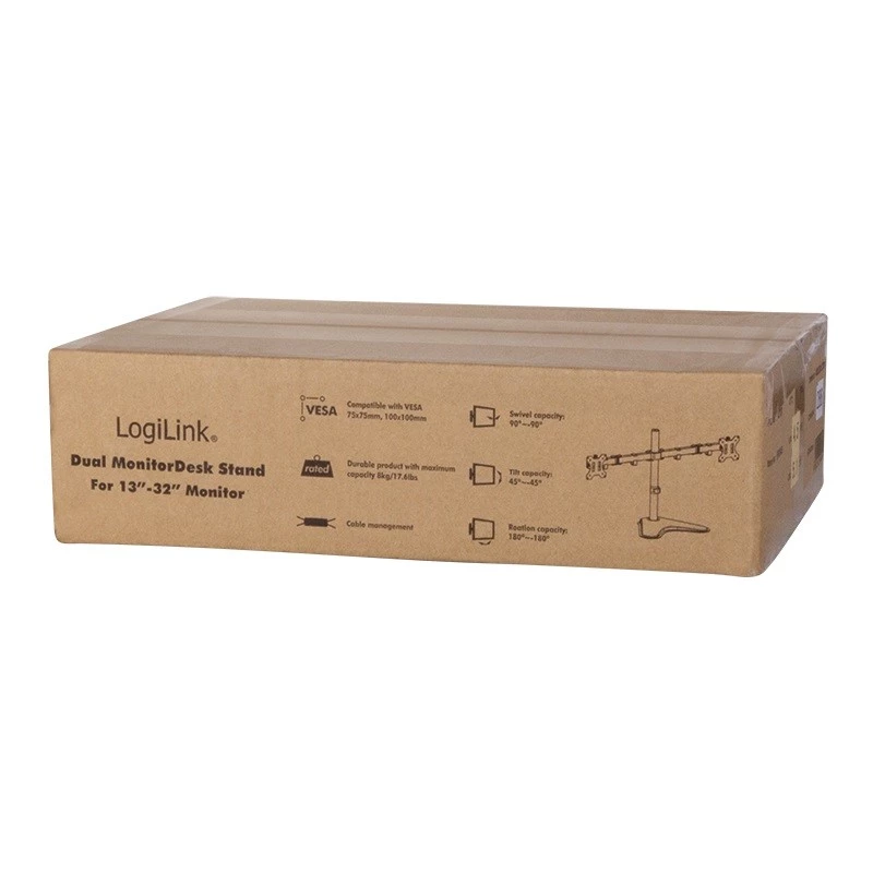 Monitorbeugel LogiLink BP0045 81,3 cm (32 inch) tafel zwart roestvrij staal
