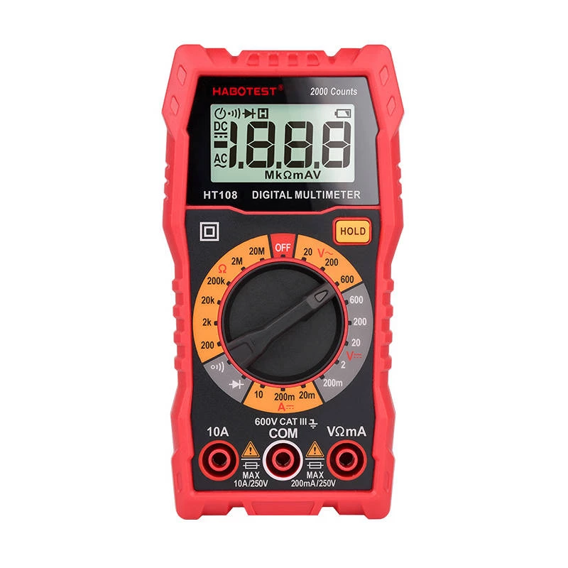 Multimeter Habotest HT108L – DC tot 600 V, AC tot 600 V, 10 A-bereik