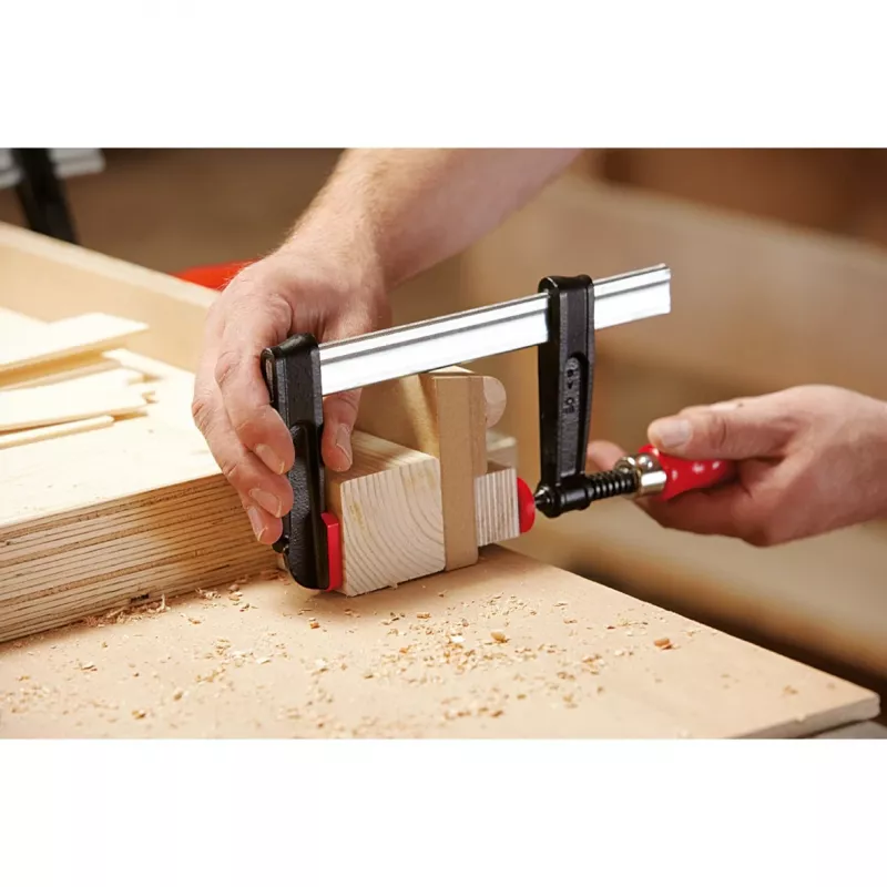 F-lijmklem Bessey TPN20B6BE – 20 cm spanwijdte, aluminium lichaam, zwarte en rode onderdelen