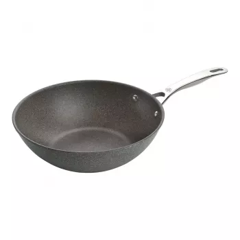 Wok Ballarini 75002-815-0 rond antraciet 30 cm, aluminium, 6-laags graniet/titanium antiaanbaklaag