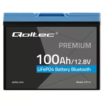 LiFePO4-batterij QOLTEC 12,8 V 100 Ah met Bluetooth — 12,8 V 100 Ah