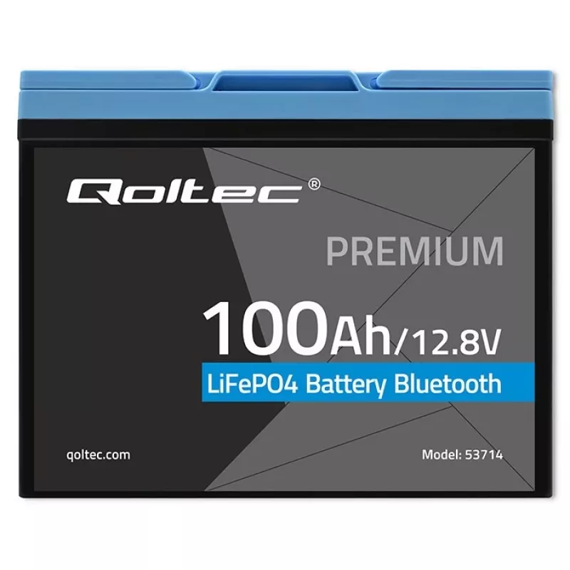 LiFePO4-batterij QOLTEC 12,8 V 100 Ah met Bluetooth — 12,8 V 100 Ah
