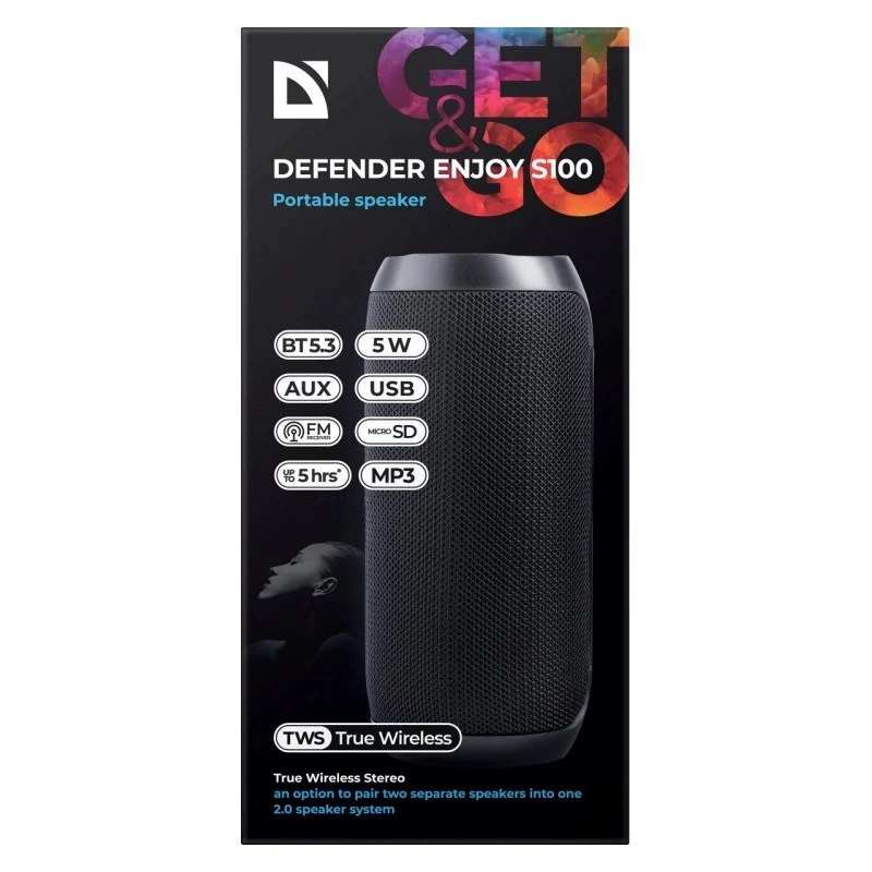 Defender Enjoy S100 Bluetooth-luidspreker, 5 W, zwart