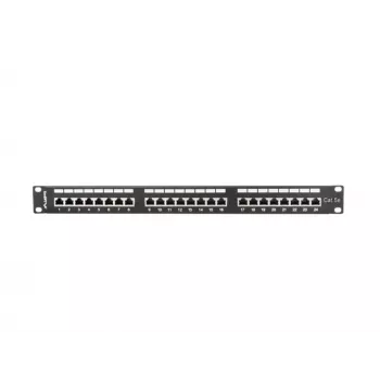Patchpanel 1U LANBERG PPS5-1024-B — 24-poorts RJ-45 Cat5, metaal, zwart, rackmontage