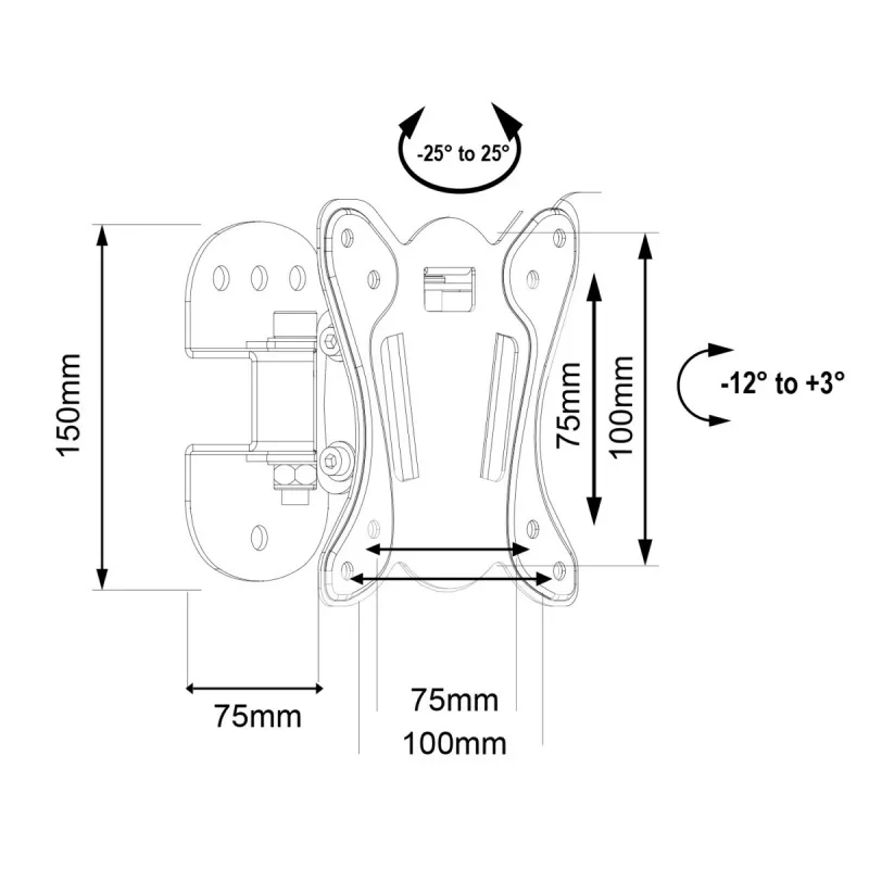 TV-wandbeugel MACLEAN MC-415 voor 13–32 inch beeldschermen, VESA 100×100, draagvermogen 30 kg