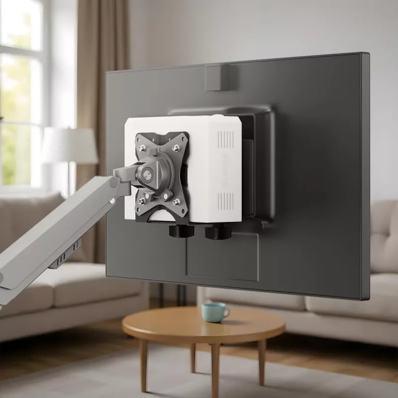Mini-computerhouder MACLEAN MC-115B — compacte, in hoogte verstelbare houder voor kleine pc-behuizingen