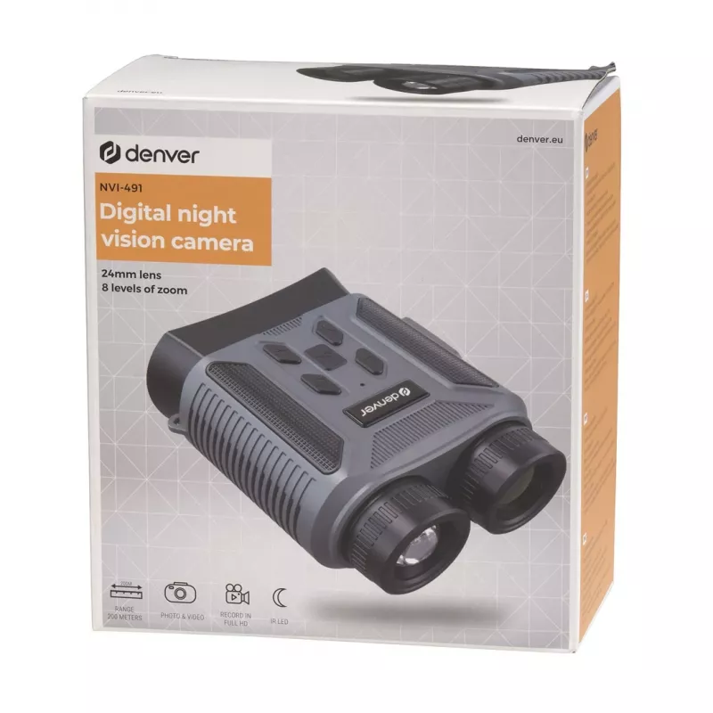 Verrekijker Denver NVI-491 zwart grijs kunststof MicroSD lithium