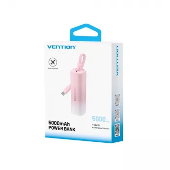 Powerbank Vention FHWR0, draagbare USB-C/USB-A oplader, universele compatibiliteit