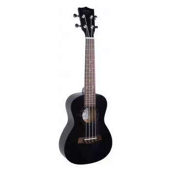 Concert-ukulele V-tone UK23 23 inch — 4-snarig nylon, 18 frets, zwart, inclusief tas