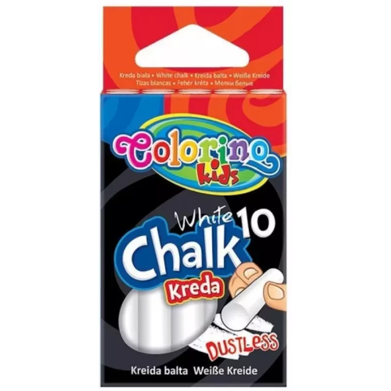 Colorino Kids stofvrij krijt wit 10 stuks