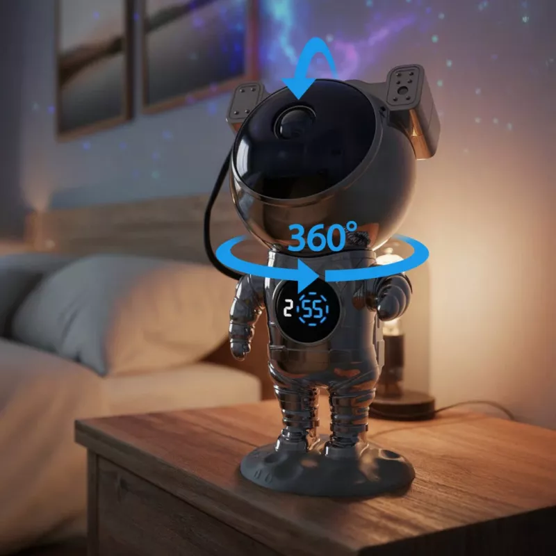 Hawk HW-STAR02 astronaut star projector met klok Ghrome Edition