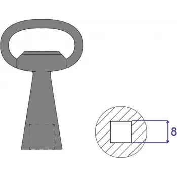 SCHROFF vierkantsleutel 8 mm voor schakelkasten/componenten, model 60114365