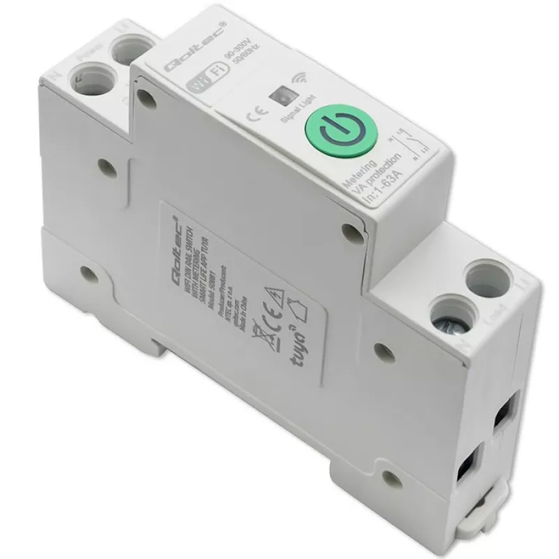 DIN-rail WLAN-relais QOLTEC 50881 — Netomschakelrelais 63A voor elektrische installaties