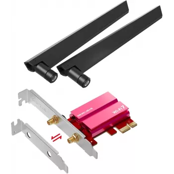 PCIe tri-band WiFi 7-adapter MERCUSYS MA47BE — snelle WLAN-connectiviteit