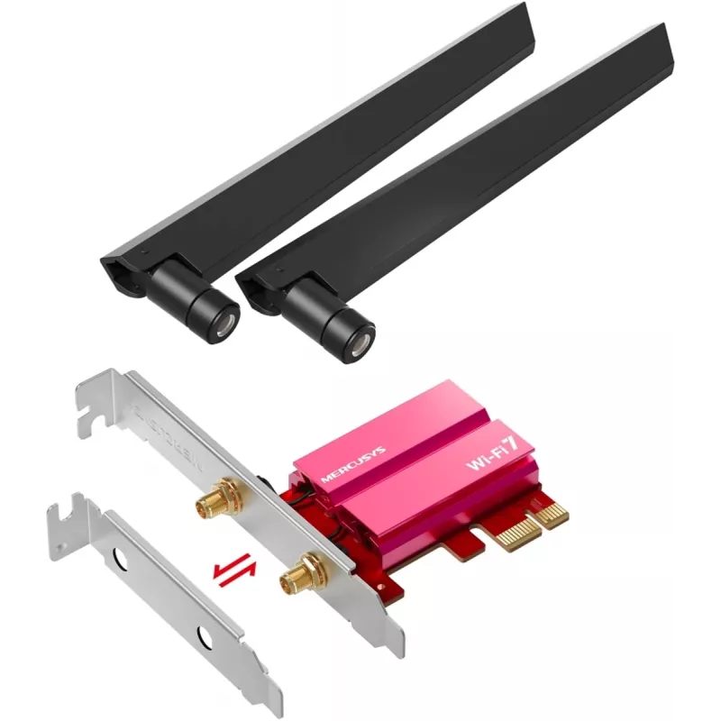 PCIe tri-band WiFi 7-adapter MERCUSYS MA47BE — snelle WLAN-connectiviteit