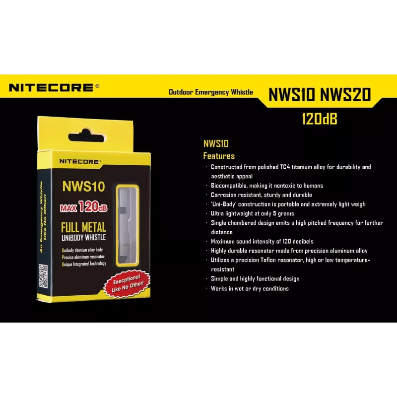 Fluitje Outdoor EMERGENCY/120DB NWS10 Nitecore