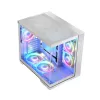 PC-behuizing MODECOM Volcano Panorama Midi Tower wit - micro ATX, gehard glas, ARGB, USB-C, ondersteunt GPU 400 mm