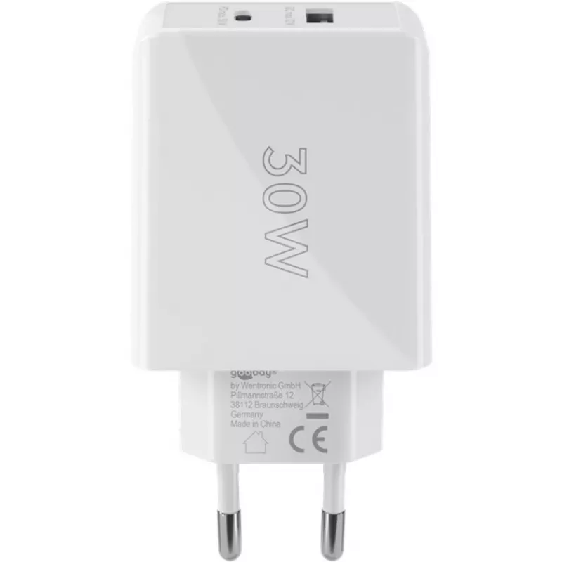 Goobay Dual USB-C™ PD (Power Delivery) snellader (30 W) (61674)