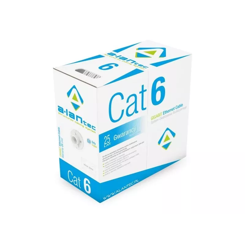 Alantec KIU6LSOH305D U/UTP Cat.6 LSOH-kabel, 305 m, Grijs, 23 AWG