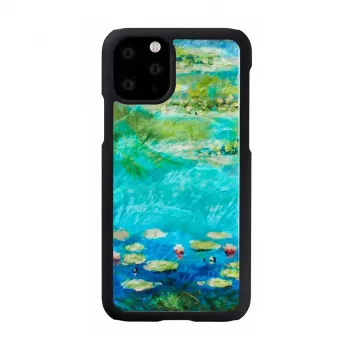 Smartphonehoesje iKins voor iPhone 11 Pro — waterleliedesign, zwart