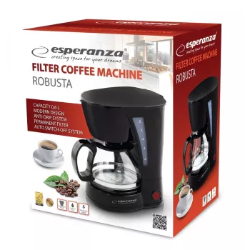 Filterkoffiezetapparaat ESPERANZA EKC006, 0,6 l watertank, 650 W, zwart, voor het aanrechtblad