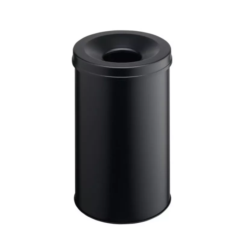 Afvalemmer rond staal zwart Durable 330601