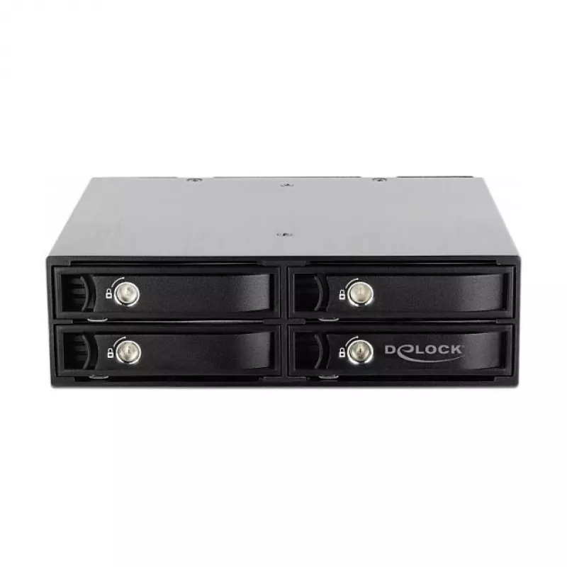 5.25 inch wisselraam voor 4 x 2.5 inch U.2 NVMe SSD met vergrendelbare trays