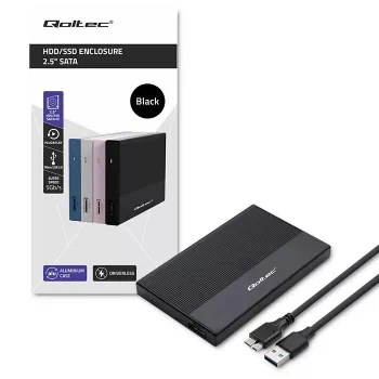 Behuizing voor 2,5-inch SATA-SSD/HDD QOLTEC 52277 USB 3.0