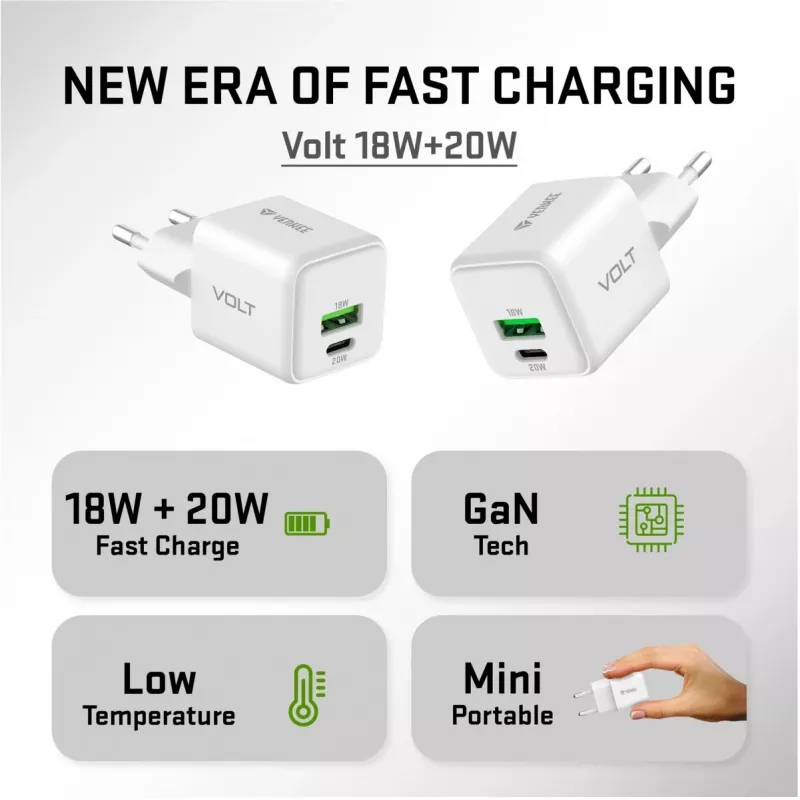 USB-C/A-netlader YENKEE YAC G38 20W 3A Power Delivery (USB-C en USB-A)